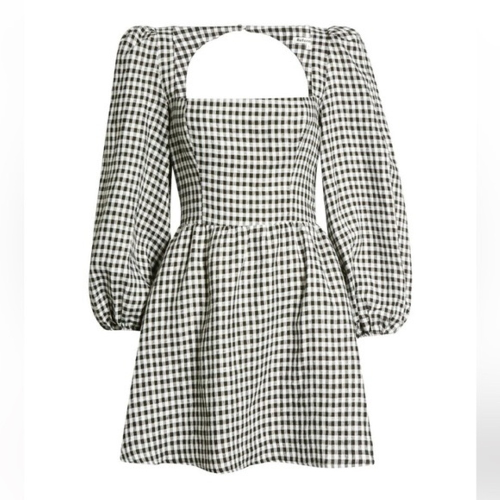 Reformation Brodie Gingham Linen Dress